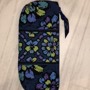 Vera Bradley Brush & Pencil Case Indigo Pop Fabric